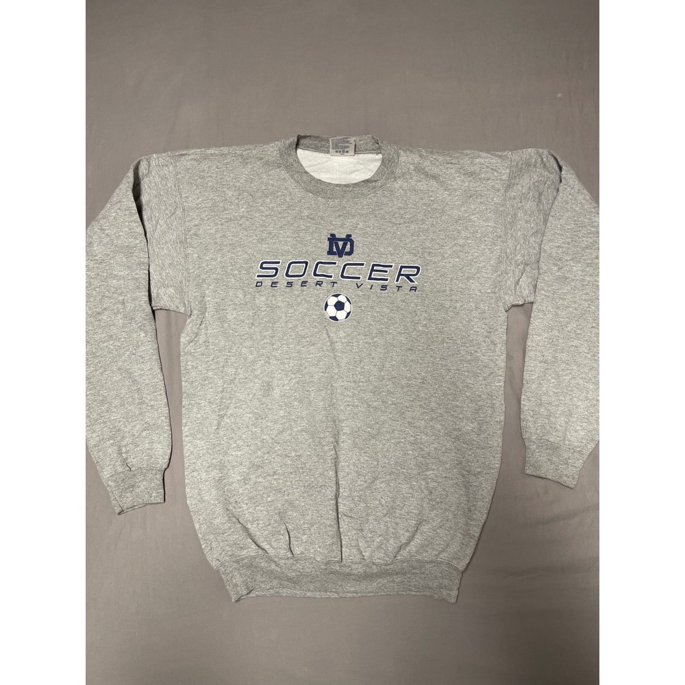 Port and Company Desert Vista Soccer Crewneck Sweatshirt Gray Mens Medium